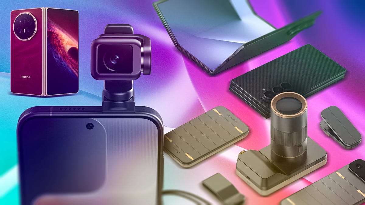 A collage of unique phones at MWC 2026