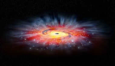 Artist’s illustration of Sagittarius A*, the supermassive black hole at the center of the Milky Way
