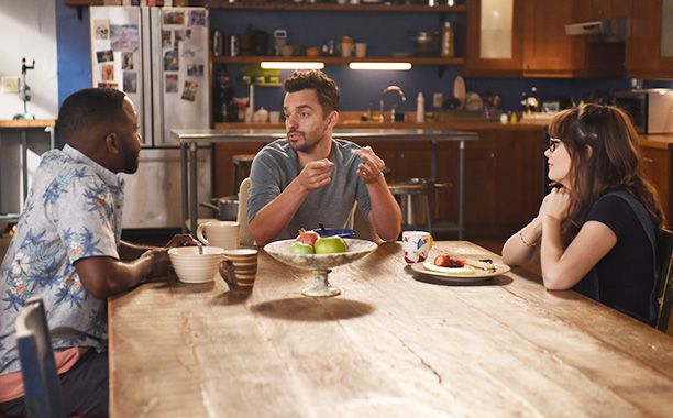 Scheduling issues: Winston, Nick and Jess having breakfast in ‘New Girl’