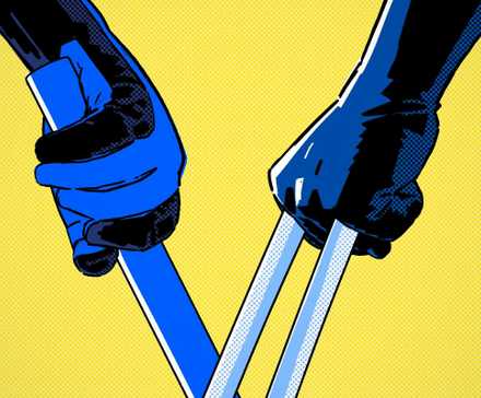 Nightwing and Wolverine Crossover Comic Art by Bruno Redondo