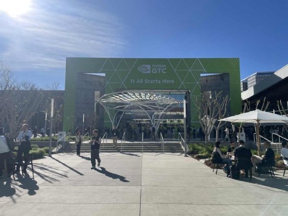 The entrance to the Nvidia GTC conference. 
