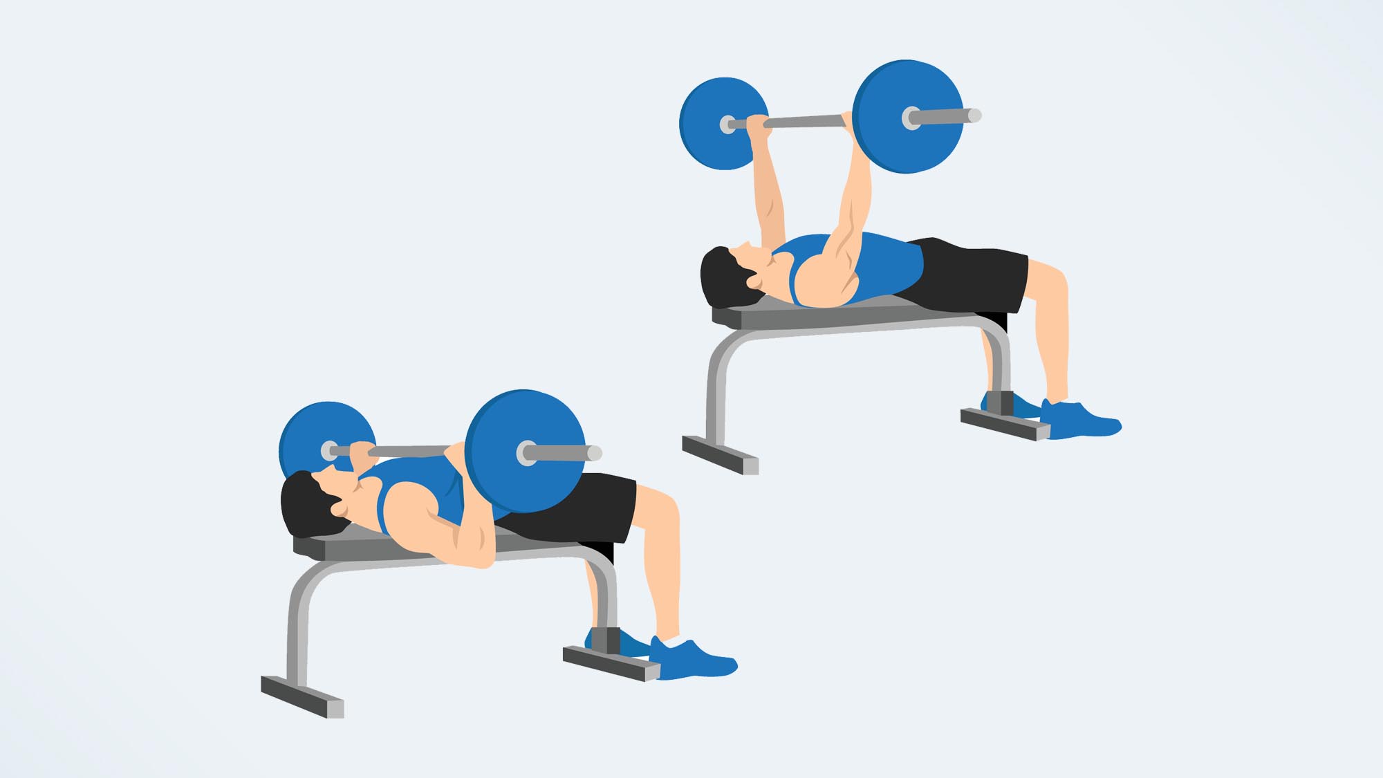 an illo of a man doing a bench press