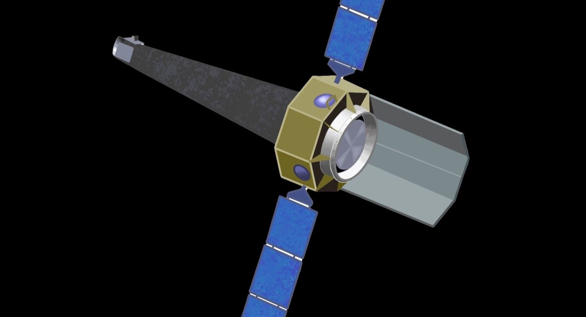 a space probe with two solar arrays