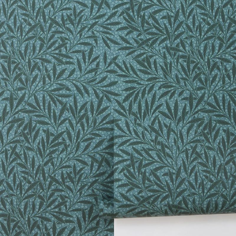 teal patterned wallpaper