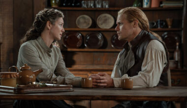 Caitriona Balfe and Sam Heughan in Outlander Season 8