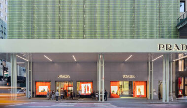 scaffolding becomes facade on prada's fifth avenue flagship