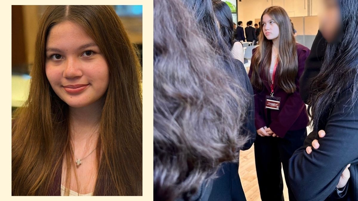 Ellie Eigenmann proudly represents her school at the Yale Model UN Singapore, with parents Andi Eigenmann and Jake Ejercito supporting her milestone.