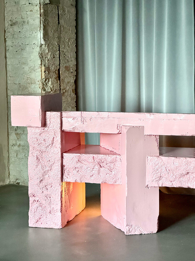 pink sculptural DJ booth by YONT studio sits inside hybrid record store in berlin - 6