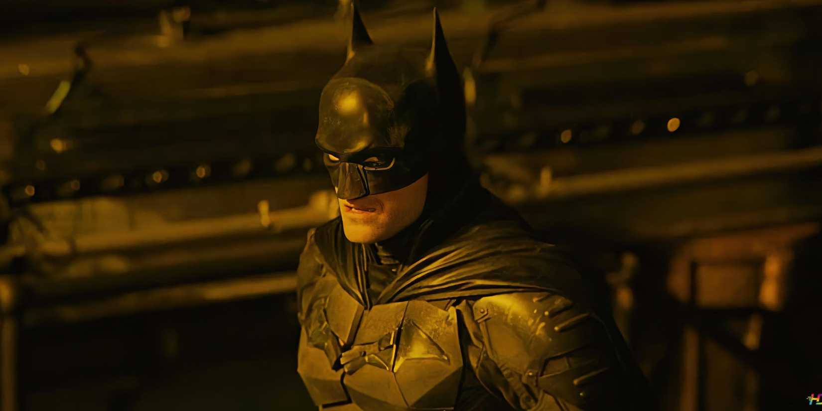 Robert Pattinson looking angry as Batman in 2022's The Batman