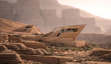 rammed-earth prisms carve an observatory house into utah desert