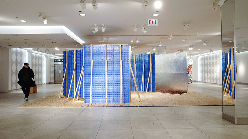 repurposed plastic pallets create an intimate atmosphere at the chicago architecture biennale 1