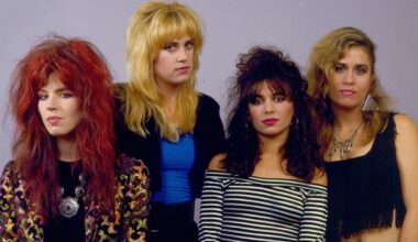 Michael Steele, Debbi Peterson, Susanna Hoffs and Vicki Peterson of The Bangles on 8/19/86 in Chicago, Il. (Photo by Paul Natkin/WireImage)
