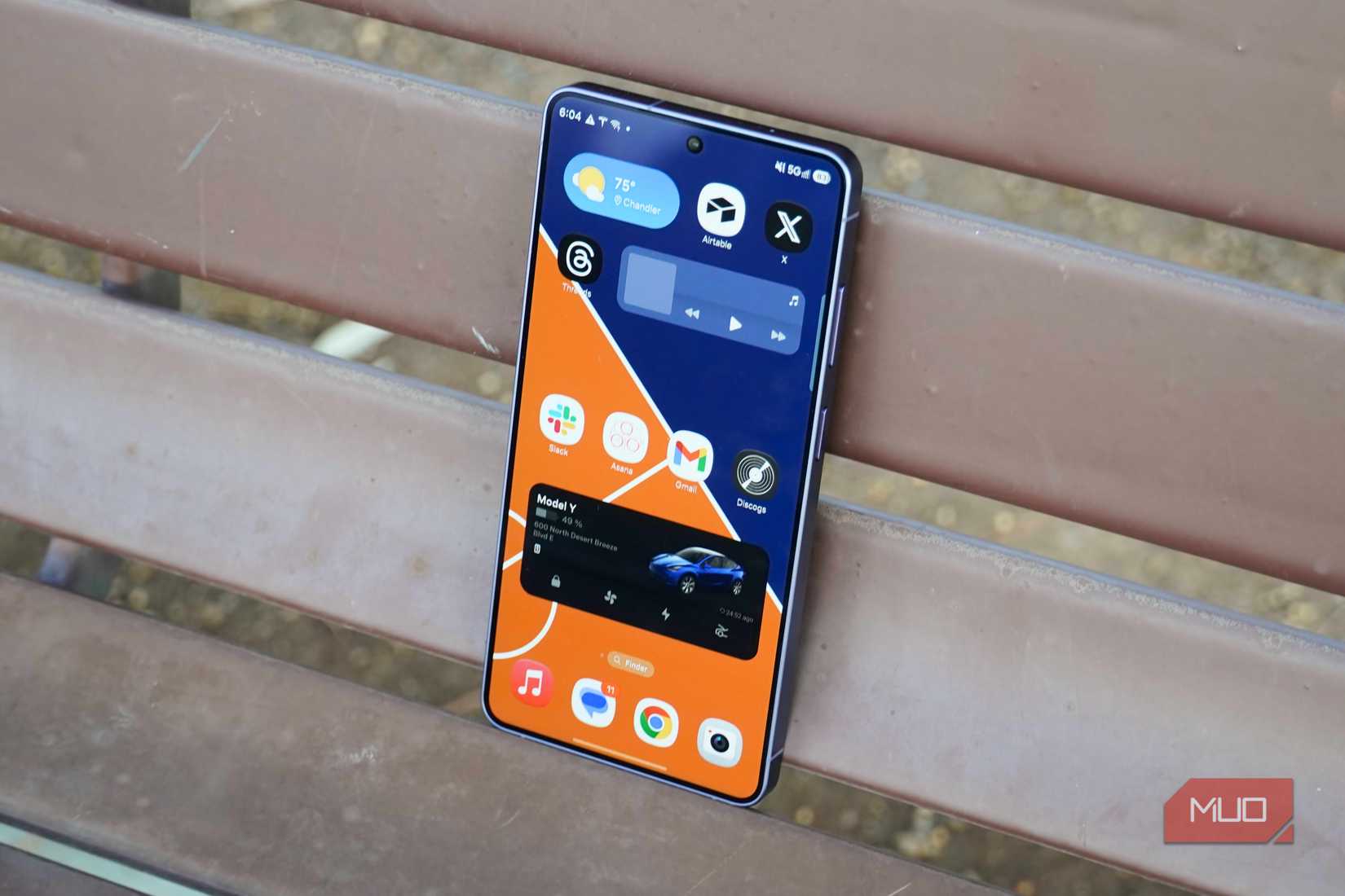 The Galaxy S26 Ultra with the screen active.