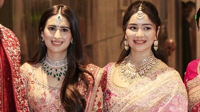 Saaniya Chandhok and Sara Tendulkar at the former's wedding with Arjun Tendulkar. (PTI)