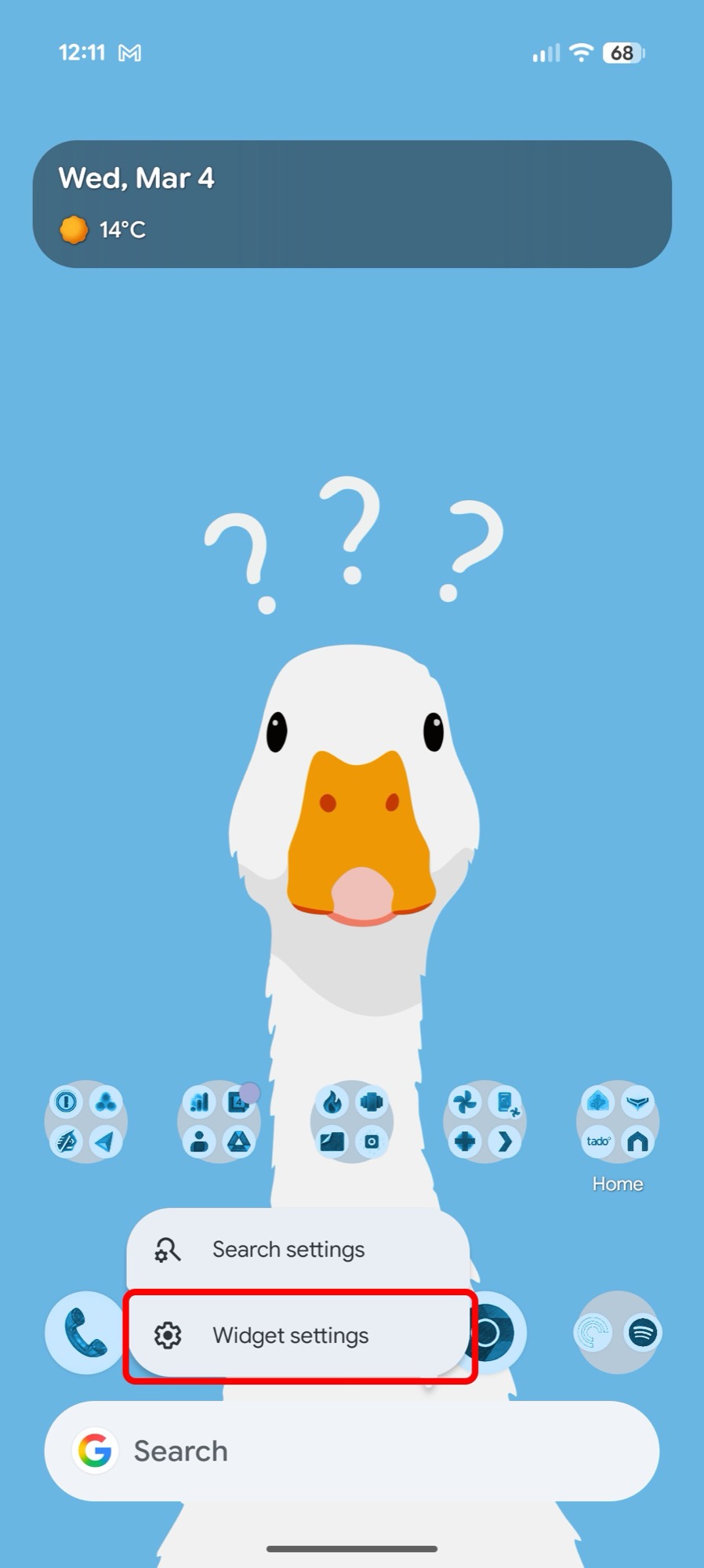 screenshot android 16 qpr3 google search widget settings