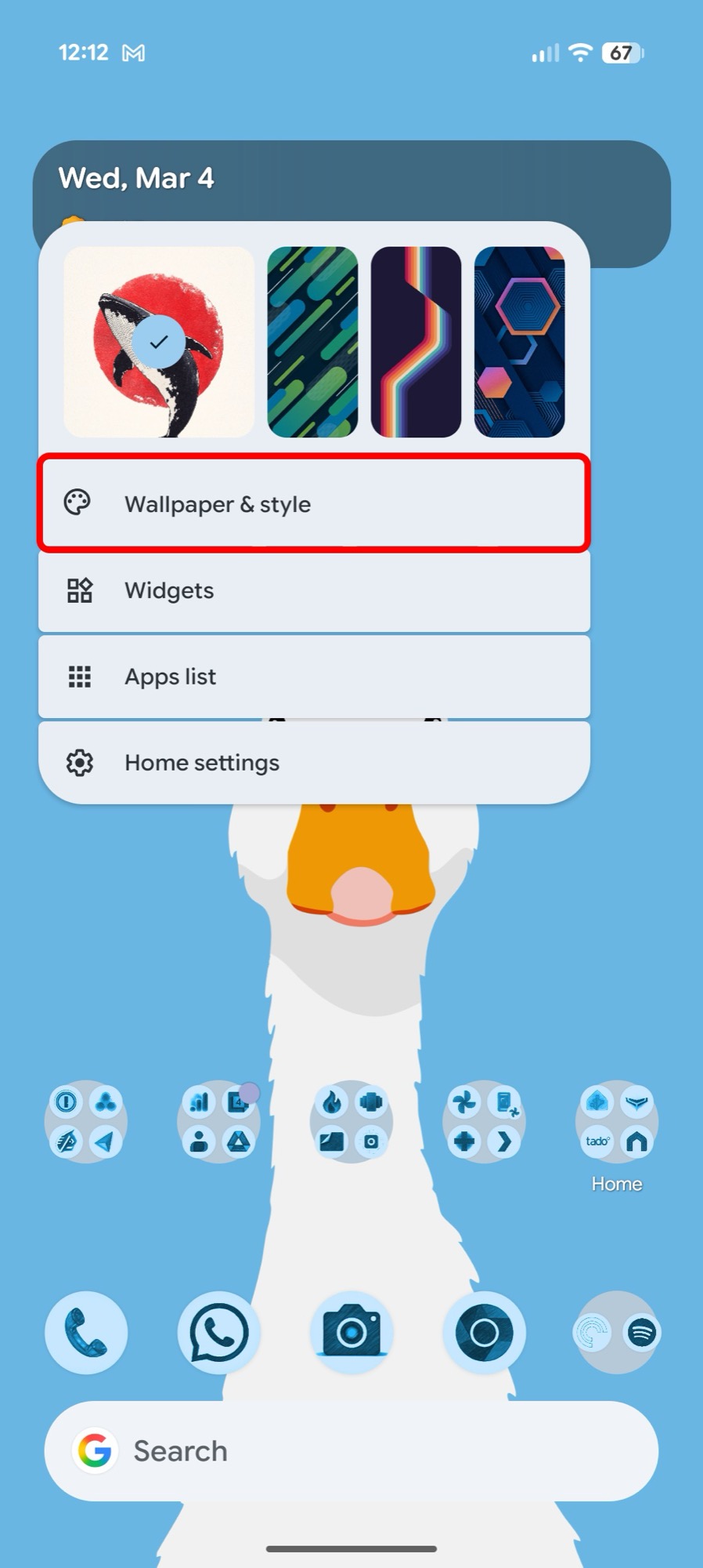 screenshot android 16 qpr3 wallpaper style
