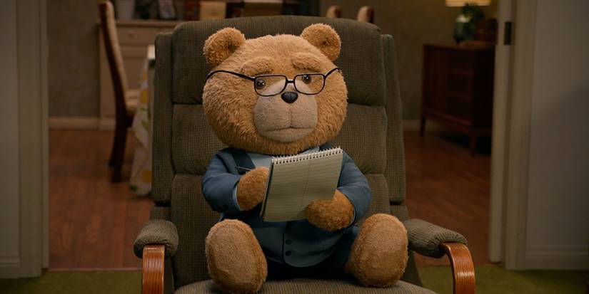 Seth MacFarlane as Ted in a therapist outfit in Ted season 1