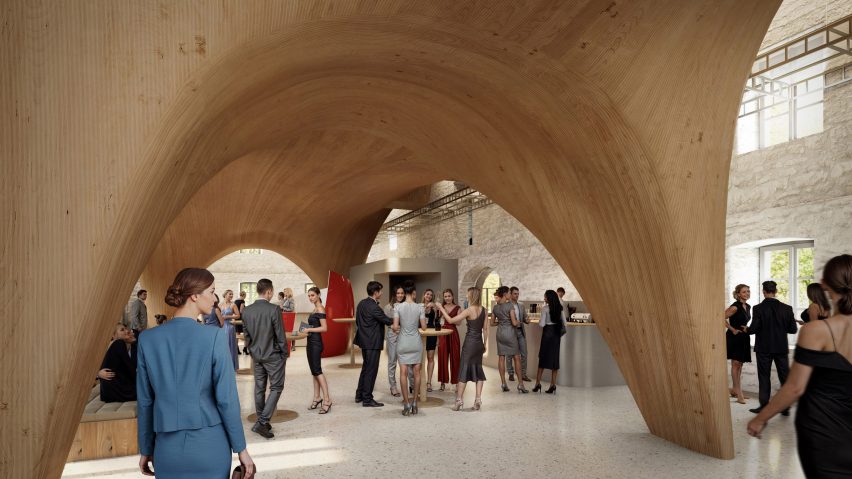 Timber-lined concert space