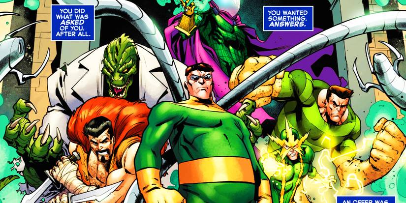 Sinister Six plotting against Spider-Man in Marvel Comics
