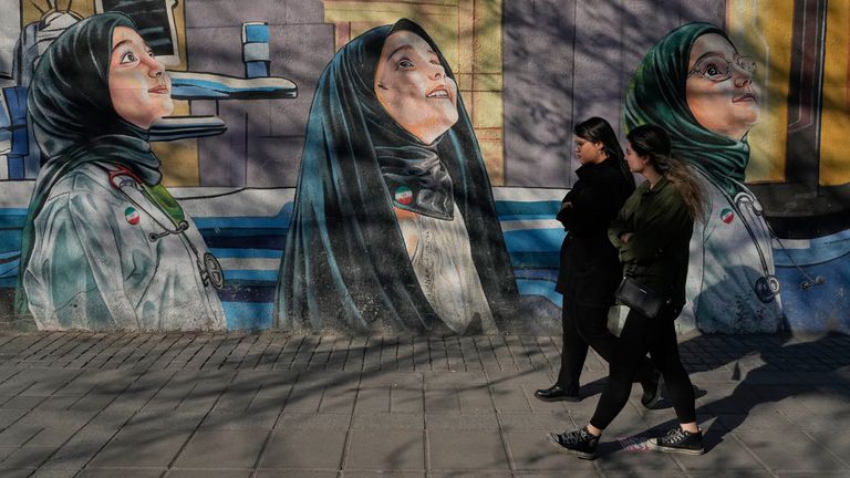 The treat of US strikes looms over Iran. Pic: AP