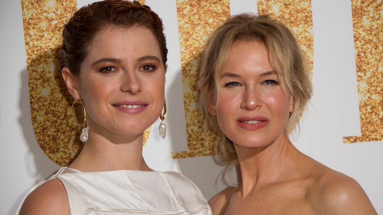 Jessie Buckley, left, and Renee Zellweger at the premiere ofJudy in London in September 2019. Pic: Joel C Ryan/ Invision/ AP