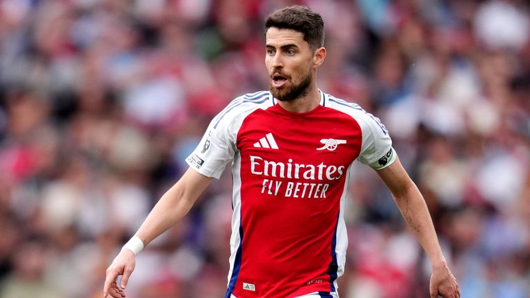 Jorginho playing for Arsenal in 2025. Pic: PA