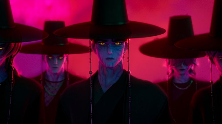 The Saja Boys showing their true colours. Pic: Netflix