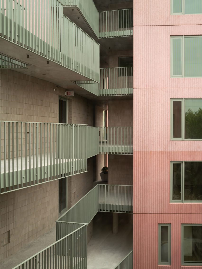 SO-IL pink concrete building in Brooklyn