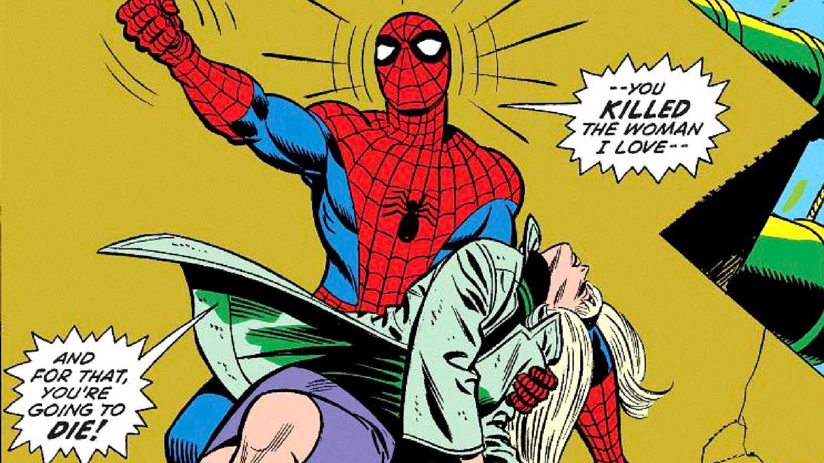 Spider-Man mourns his girlfriend on the George Washington Bridge in The Night Gwen Stacy Died