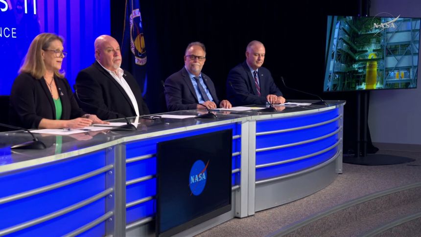 NASA's Artemis II new conference on Thursday.