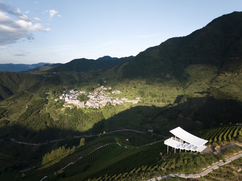 studio RE+N's floating pavilion hovers like a thin white wing above chinese tea mountain - 1
