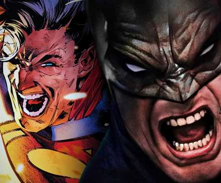 Superman and Batman Yelling in Rage in Comic Art