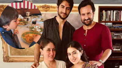 Saif Ali Khan, Kareena Kapoor Khan's son Taimur enjoys Biryani on Eid, Ibrahim Ali Khan gives a sneak peek into the celebrations
