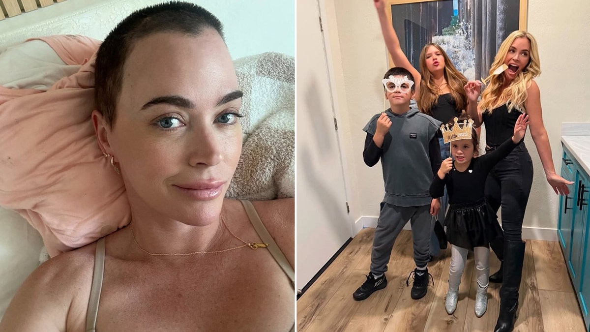 Teddi Mellencamp in bed split with her with her kids.