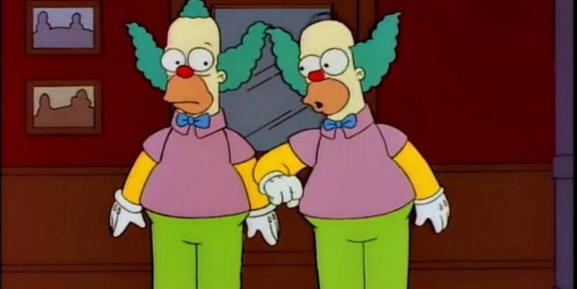 Homer dressed as Krusty in The Simpsons