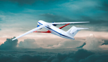 An illustration of the transonic truss-braced wing aircraft configuration for the Subsonic Flight Demonstrator (SFD) project.