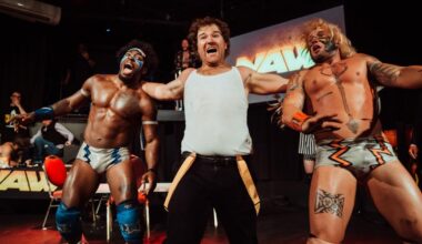 Smack talk takes center stage at this open mic for amateur wrestlers