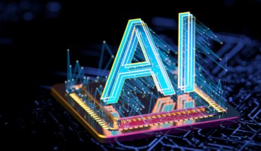 A processor with the letters "AI" on it.