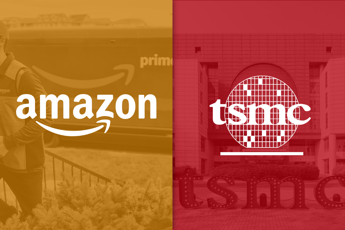 Amazon and TSMC's logos side-by-side.