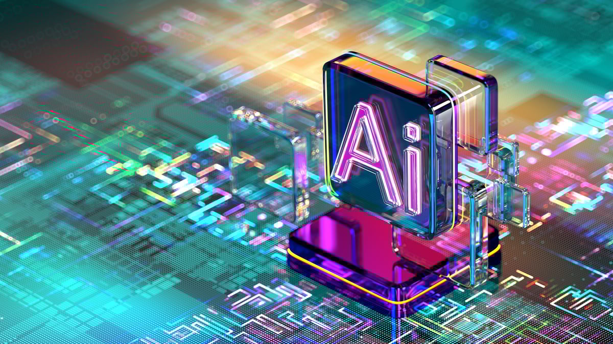 The letters "AI" are written on a chip.