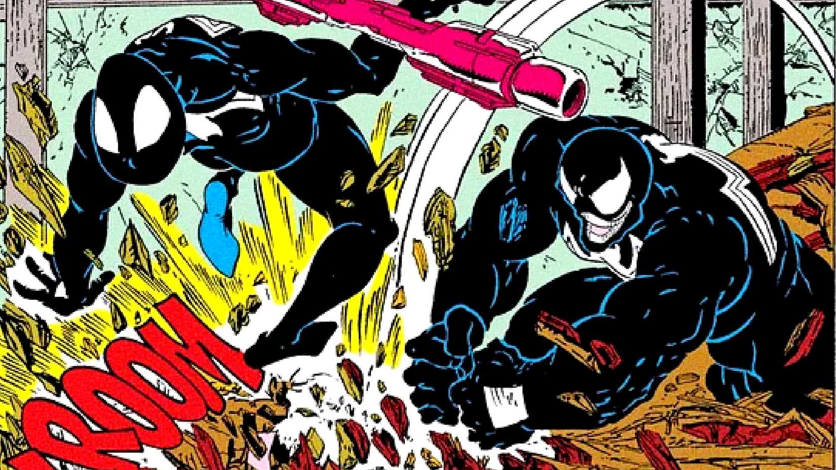 Venom attacks Symbiote Spidey in The Amazing Spider-Man #300