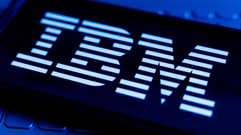 IBM logo on a smartphone screen