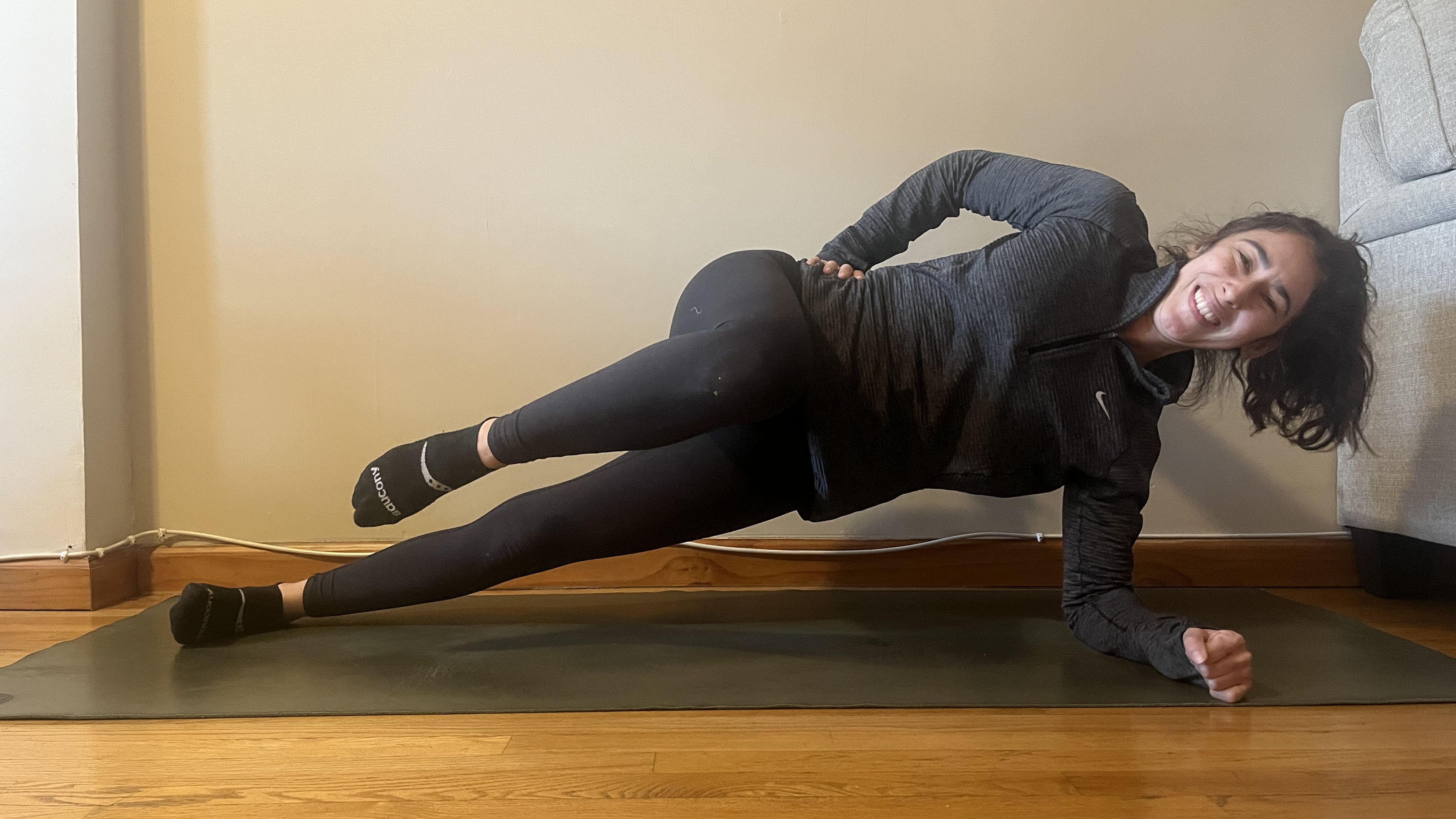Woman demonstrates exercise