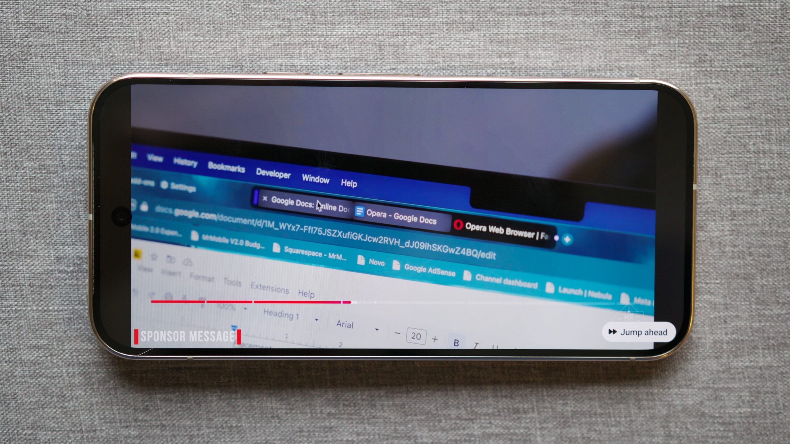 The Jump Ahead feature on the YouTube app.