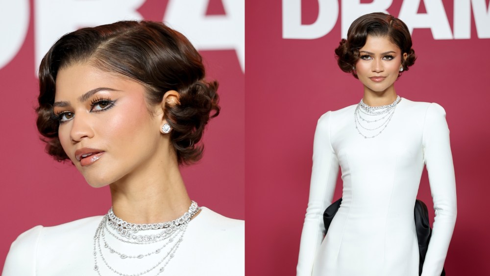 Zendaya in custom Louis Vuitton at the "The Drama" premiere on March 24 in Paris.
