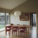 © Ditte Auguste Mørkholt Stenkløvervej Vacation House / Filip Karl Edward Arkitektur - Interior Photography, Dining room, Wood, Table, Chair, Lighting