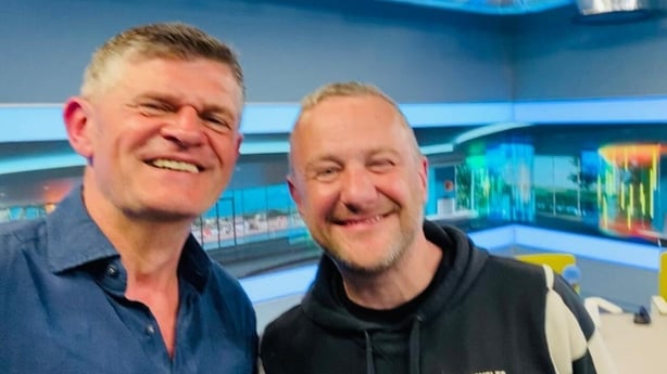 Brendan O'Connor and PJ Gallagher selfie in studio