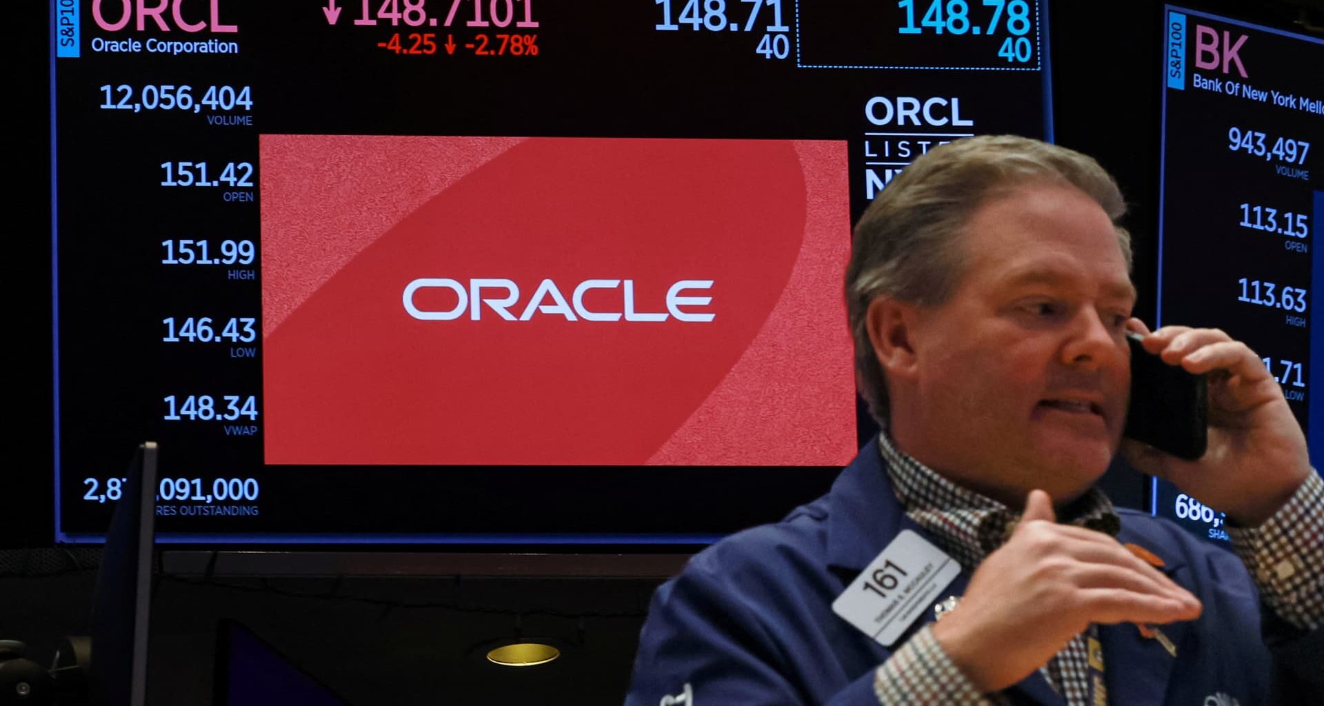 Stocks making the biggest moves midday: ORCL, CAG, CRM, GS