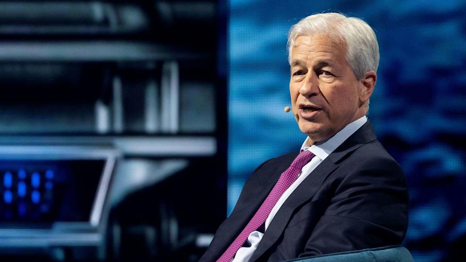 Jamie Dimon, Chairman and Chief Executive Officer of JPMorgan Chase & Co., speaks during the America Business Forum at Kaseya Center in Miami, Florida, U.S. November 6, 2025. REUTERS/Marco Bello