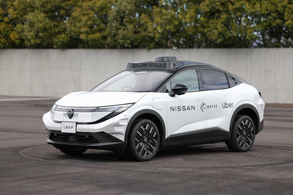 Nissan, Uber, and Wayve collaboration - white robotaxi